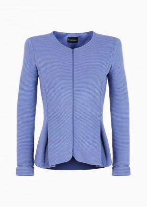 Avio Emporio Armani Ottoman Jersey, Single-breasted Jacket With Godet Pleats | EA-SN56455