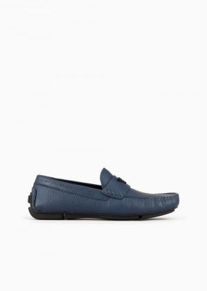 Avio Emporio Armani Tumbled-leather Driving Shoes | EA-SN58870