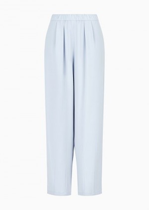 Azure Emporio Armani Technical-cady Trousers With Elasticated Waistband | EA-SN56823