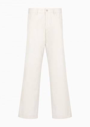 Beige Emporio Armani Armani Sustainability Values Capsule Five-pocket Trousers In Organic Gabardine | EA-SN57963