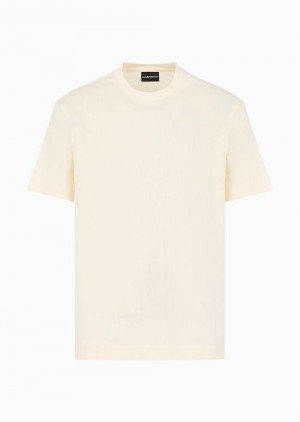 Beige Emporio Armani Regular Fit T-shirts | EA-SN58741