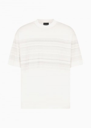 Beige Emporio Armani Relaxed Fit T-shirts | EA-SN58754