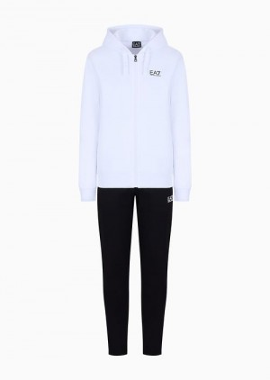 Bianco E Nero Emporio Armani Cotton Core Identity Tracksuit With Logo | EA7-SN59909