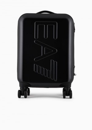 Black Emporio Armani Abs Cabin Trolley With Oversized Logo | EA7-SN60051