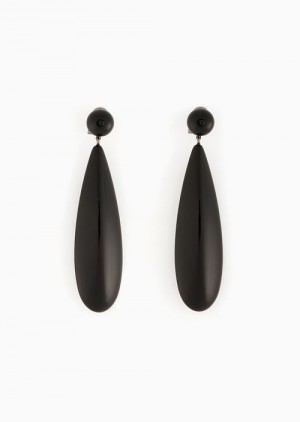 Black Emporio Armani Acrylic Teardrop Earrings With Highlight | EA-SN57512