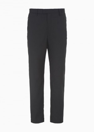 Black Emporio Armani Asv E_performance Virgin-wool Chinos | EA-SN58337