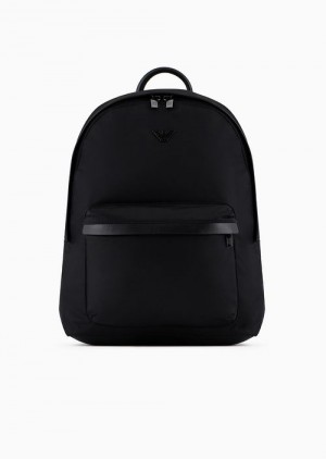 Black Emporio Armani Asv Recycled Nylon Backpack | EA-SN59020