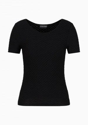 Black Emporio Armani Asv Short-sleeved Jumper | EA-SN56973