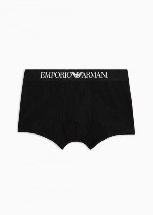 Black Emporio Armani Basic Boxer Briefs With Logo Waistband | EA-SN58790