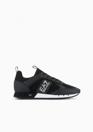 Black Emporio Armani Black & White Sneakers | EA7-SN59766