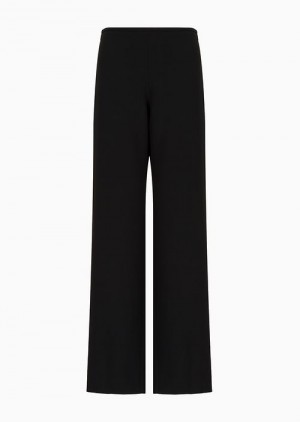 Black Emporio Armani Cady CrêPe Palazzo Trousers | EA-SN56868