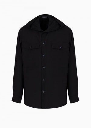 Black Emporio Armani Casual Shirts | EA-SN57843