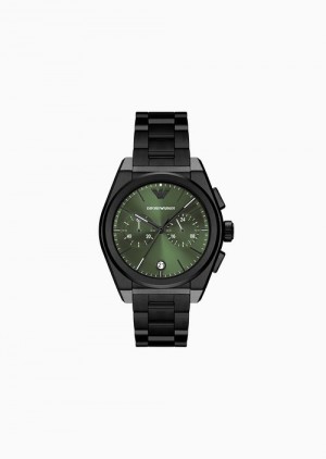 Black Emporio Armani Chronograph Black Stainless Steel Watch | EA-SN59328