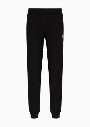 Black Emporio Armani Core Identity Cotton Joggers | EA7-SN59845