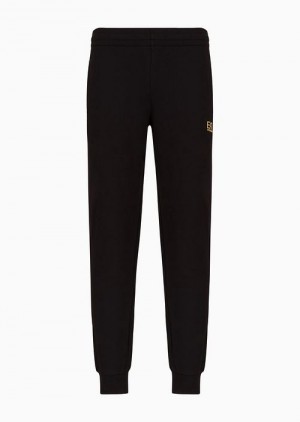 Black Emporio Armani Core Identity Cotton Joggers | EA7-SN59849