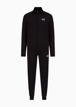 Black Emporio Armani Core Identity Cotton Tracksuit With Logo | EA7-SN59905