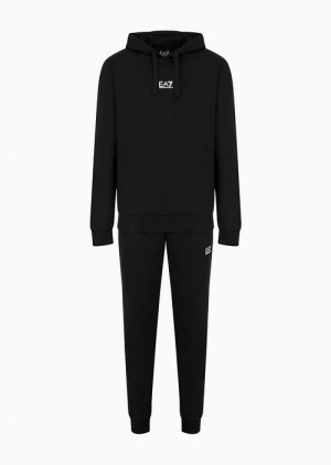 Black Emporio Armani Core Identity Cotton Tracksuit With Logo | EA7-SN59912