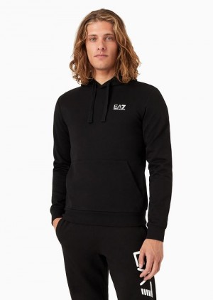 Black Emporio Armani Core Identity Hooded Sweatshirt | EA7-SN59987