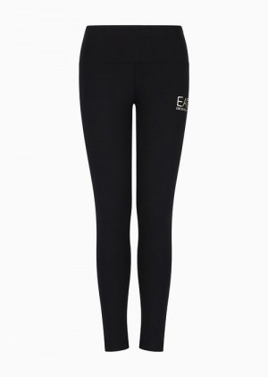 Black Emporio Armani Core Lady Leggings With Logo | EA7-SN59546