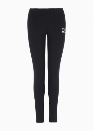 Black Emporio Armani Core Lady Leggings With Logo | EA7-SN59548