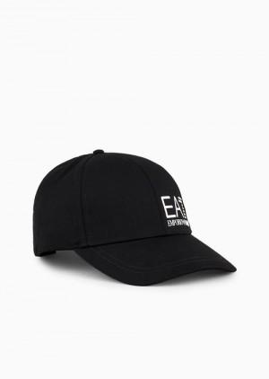 Black Emporio Armani Cotton Baseball Cap | EA7-SN59711