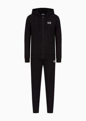 Black Emporio Armani Cotton Core Identity Tracksuit With Logo | EA7-SN59908