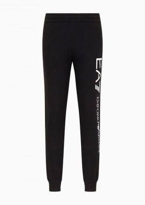 Black Emporio Armani Cotton Logo Series Joggers | EA7-SN59856