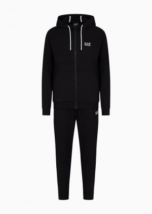 Black Emporio Armani Cotton Visibility Tracksuit | EA7-SN59911