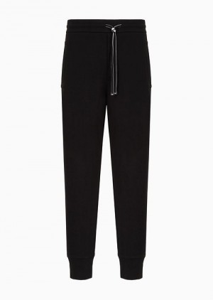 Black Emporio Armani Double-jersey Joggers | EA-SN58365