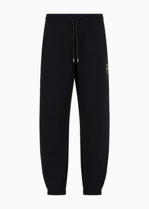 Black Emporio Armani Drawstring Joggers With A Ramadan Capsule Collection Patch | EA-SN58406