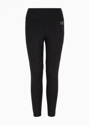 Black Emporio Armani Dynamic Athlete Leggings In Vigor7 Technical Fabric | EA7-SN59536