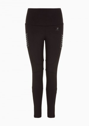 Black Emporio Armani Dynamic Athlete Leggings In Vigor7 Technical Fabric | EA7-SN59565