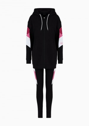 Black Emporio Armani Dynamic Athlete Tracksuit In Natural Ventus7 Technical Fabric Asv | EA7-SN59611