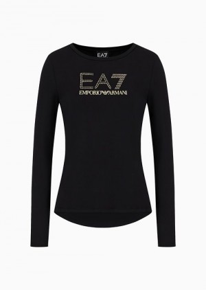 Black Emporio Armani Evolution Long-sleeved T-shirt | EA7-SN59648