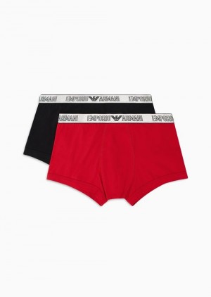 Black Emporio Armani Gift Set Of Two Silver Christmas Boxer Briefs | EA-SN58777