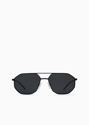 Black Emporio Armani Irregular-shaped Men’s Sunglasses | EA-SN59475