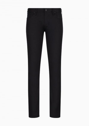 Black Emporio Armani J06 Stretch-twill Slim-fit Trousers | EA-SN58005