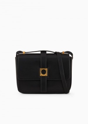 Black Emporio Armani Leather Shoulder Bag | EA-SN57365