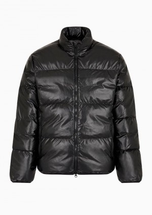 Black Emporio Armani Logo Series Padded Bomber Jacket | EA7-SN59822