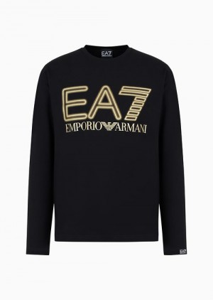 Black Emporio Armani Long Sleeves T-shirts | EA7-SN59955