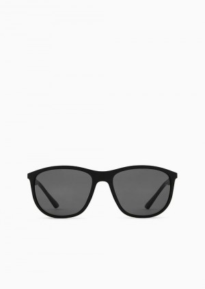 Black Emporio Armani Men’s Pillow Glasses | EA-SN59447