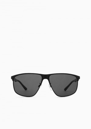 Black Emporio Armani Men’s Pillow Glasses | EA-SN59456