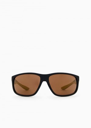 Black Emporio Armani Men’s Pillow Sunglasses | EA-SN59445