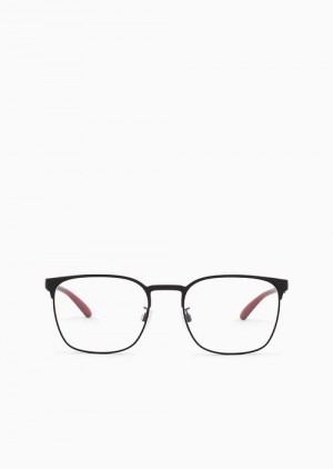 Black Emporio Armani Men’s Square Glasses | EA-SN59400