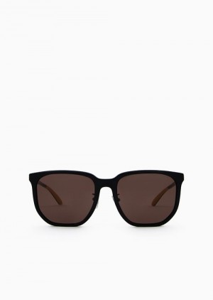 Black Emporio Armani Men’s Square Sunglasses | EA-SN59426