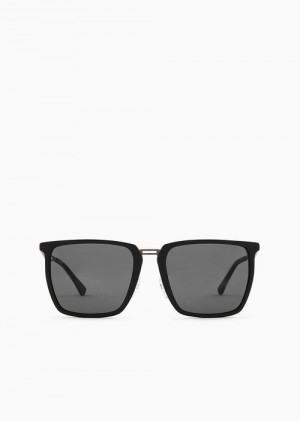 Black Emporio Armani Men’s Square Sunglasses | EA-SN59428