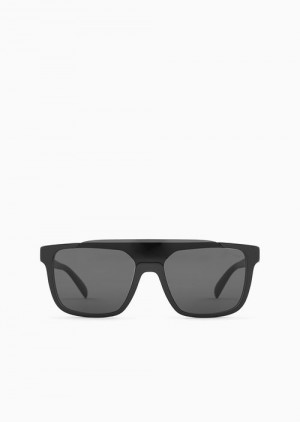 Black Emporio Armani Men’s Square Sunglasses | EA-SN59433