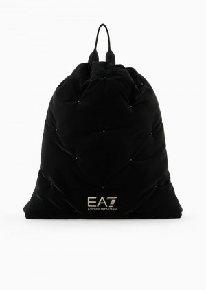 Black Emporio Armani Mini Multi-position Backpack | EA7-SN59715