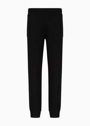 Black Emporio Armani Modal-blend Jersey-fleece Joggers | EA-SN58372