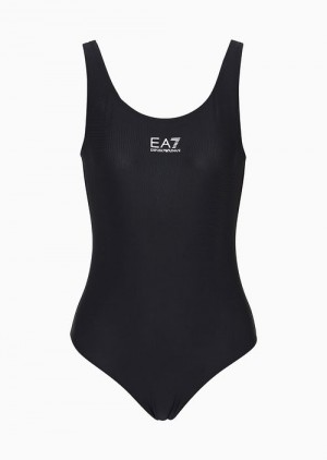 Black Emporio Armani One-piece Swimsuit With Logo | EA7-SN59603